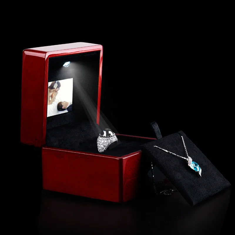 

Video Display Screen Music Ring Box LED Ring box wedding pendant necklace box ring box Video play