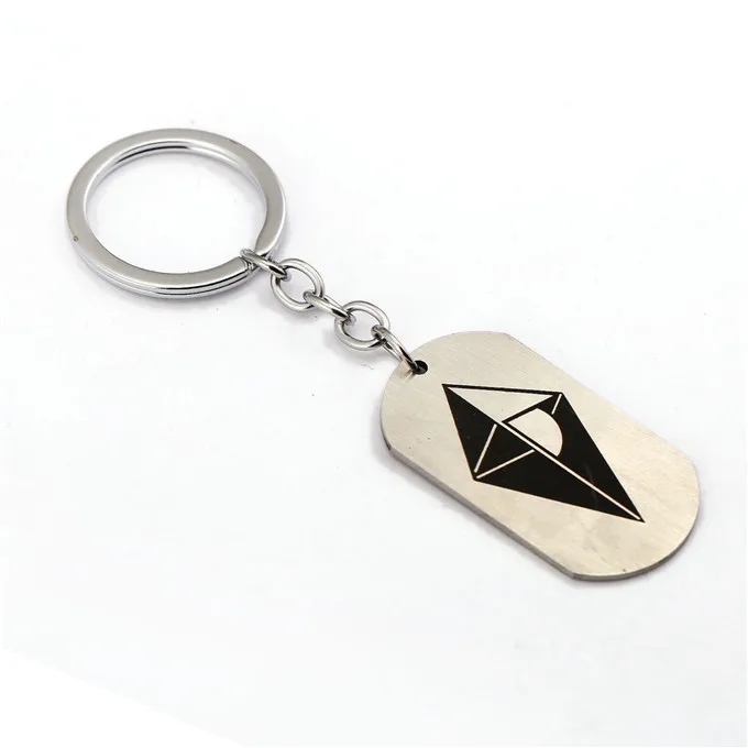 Джули нейтральной брелок с изображением неба без Ман небо Dog Tag логотипом 2 лица