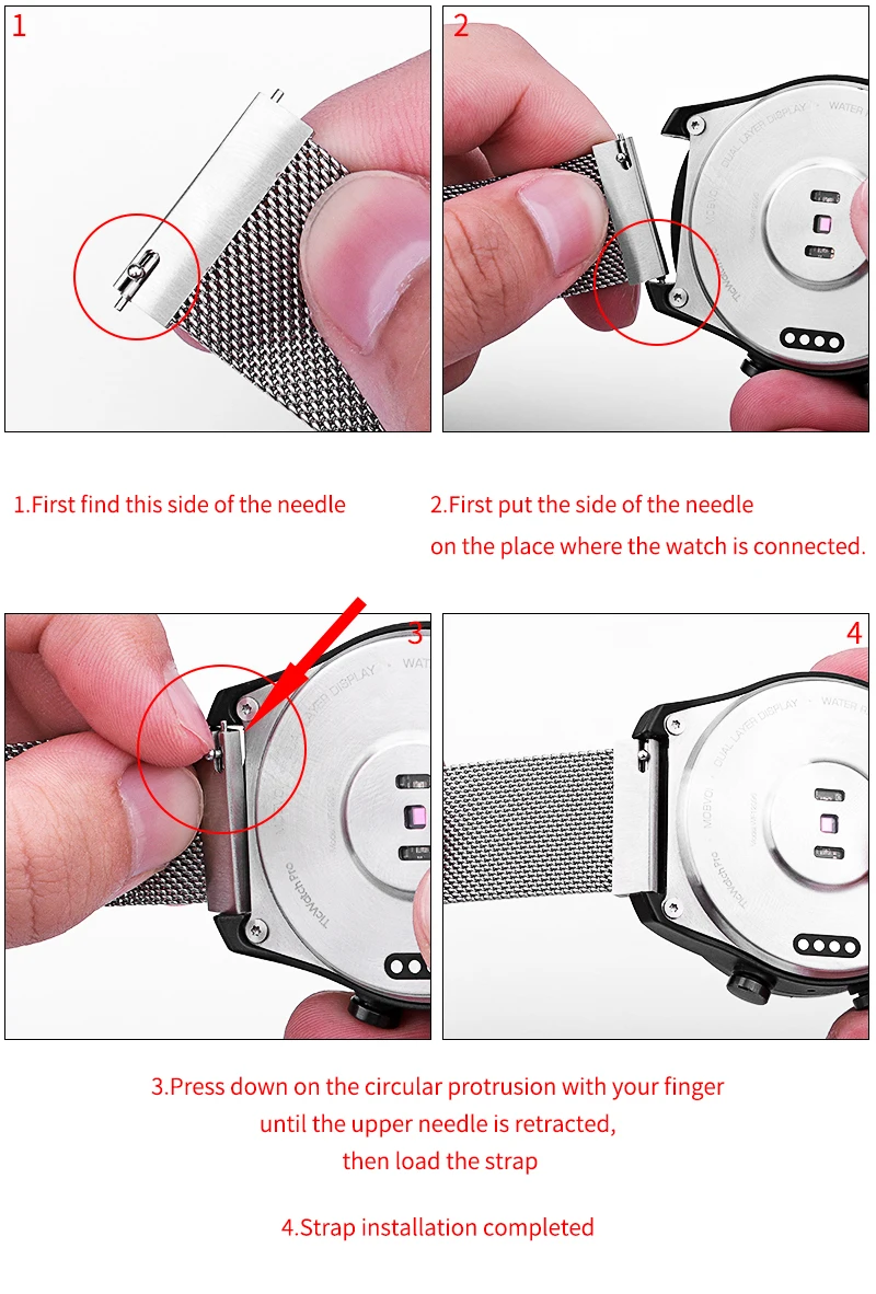 20 мм Миланская петля ремешок для lenovo watch 9 Замена браслета магнитная пряжка lenovo ремешок для часов Универсальный 20 мм ширина ремешка часы