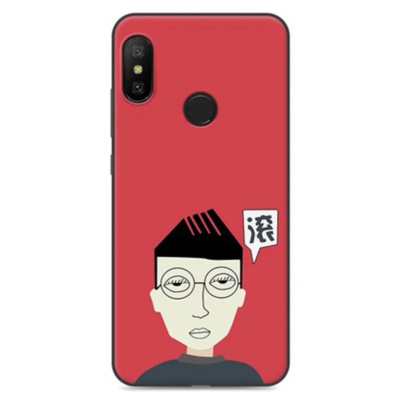 2 шт. чехол для xiaomi Redmi 6pro мягкие чехлы 6 pro Ретро с мультипликационным принтом Redmi6