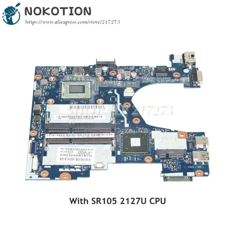 

NOKOTION материнская плата для ноутбуков Acer aspire, материнская плата для ноутбуков, NBM8911003, Q1VZC, основная плата, SR105, 2127U, процессор DDR3, для Acer aspire, V5-131,...