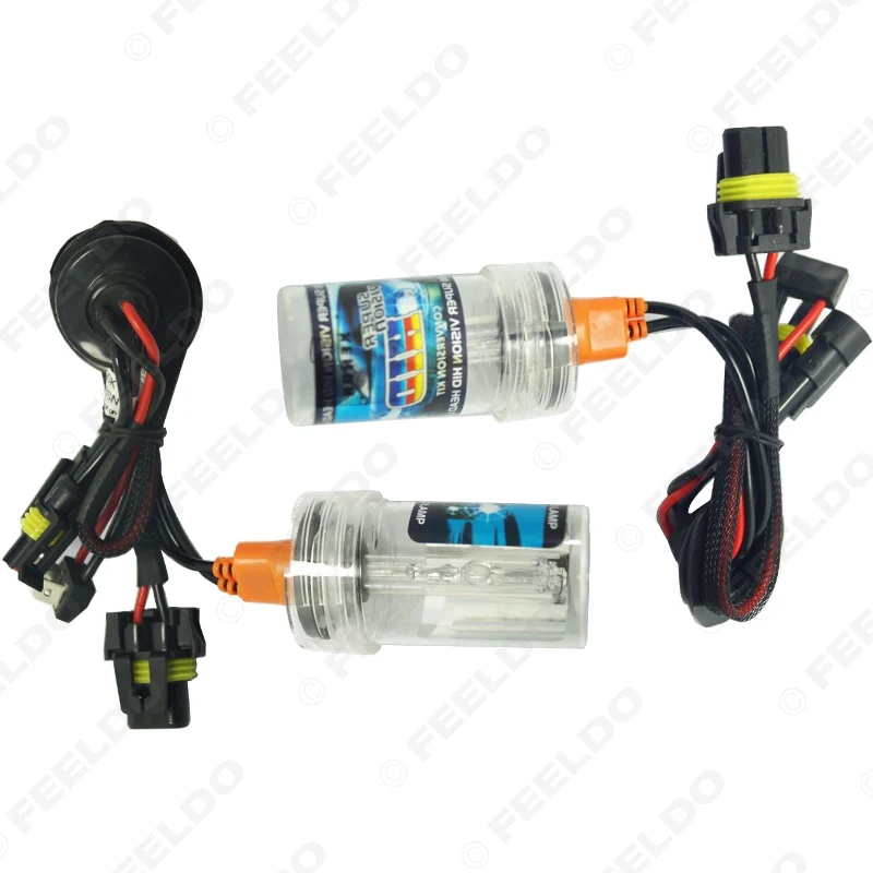 FEELDO 4 пары H15 12V 35W Ксеноновые лампы для замены автомобиля HID фары Singel 6000K белый # FD