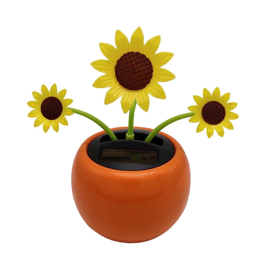 Solar Powered Dancing Flower - Sunflower Office Desk & Car Decor Kids Science Toy Gifts solar power toys ornaments dancing flower mini sunflower kids toys home or car decoration