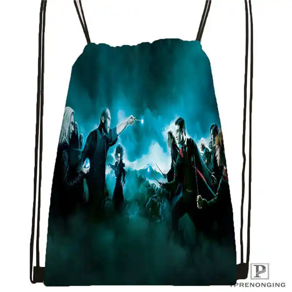Drawstring Backpack Изготовленный На Заказ harry_potter_artwork_@ 1 походная сумка на шнурке милый рюкзак для детей(черная спинка) 31x40 см#2018611-24 - Цвет: Drawstring Backpack
