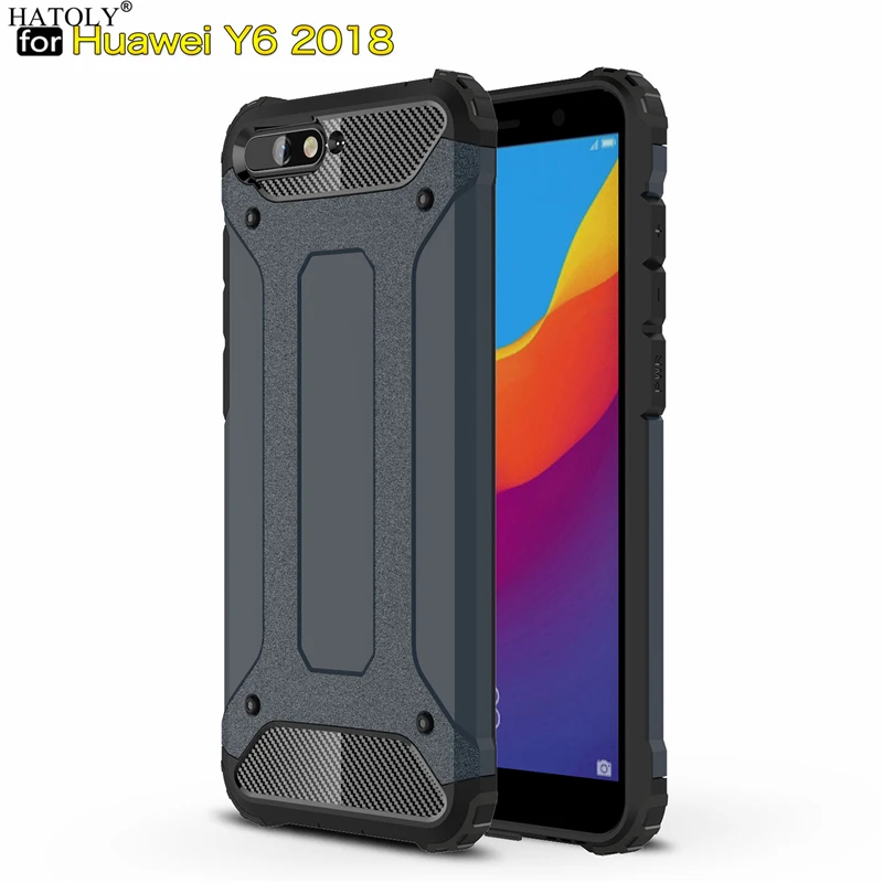 Чехол HATOLY для huawei Y6 2018 чехол Prime Heavy Armor тонкий жесткий резиновый силиконовый