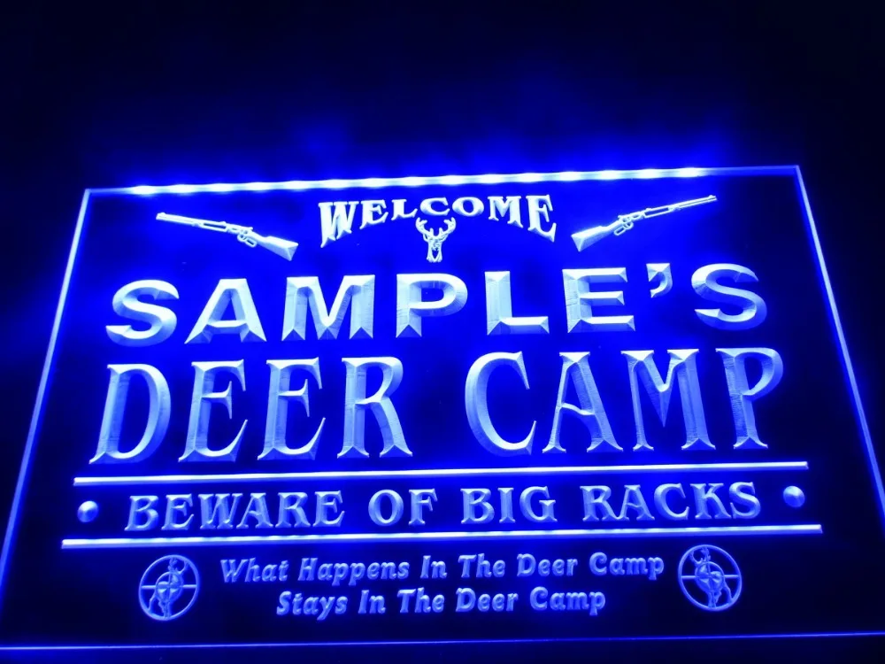 

DZ029- Name Personalized Custom Deer Camp Big Racks Bar Beer LED Neon Light Sign