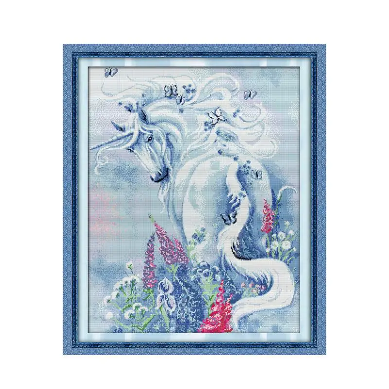 Joy Sunday животное Единорог сад вышивка крестиком картина, красивый Единорог Вышивка Рукоделие Шитье стены ремесла