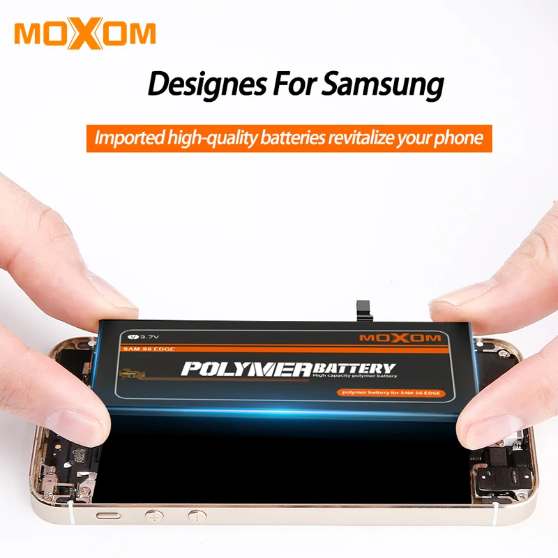 MOXOM для Samsung GalaxyS6 Edge батарея EB BG925ABE аккумулятор мобильного телефона 2600 мАч G9250 G925FQ