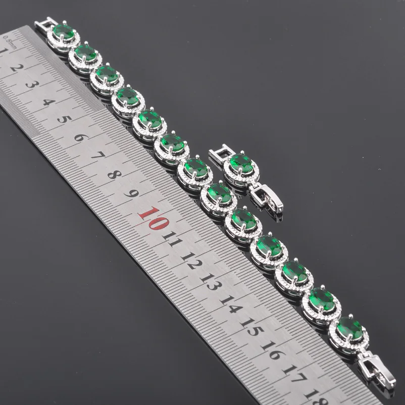 Рождественский подарок зеленый кристалл для женщин 925 стерлингового серебра