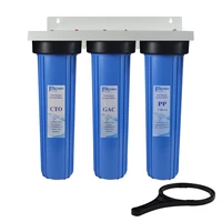 3 stage whole house water filtration system 1 inch port with 20 inch big blue sediment gac carbon block filters include wrench