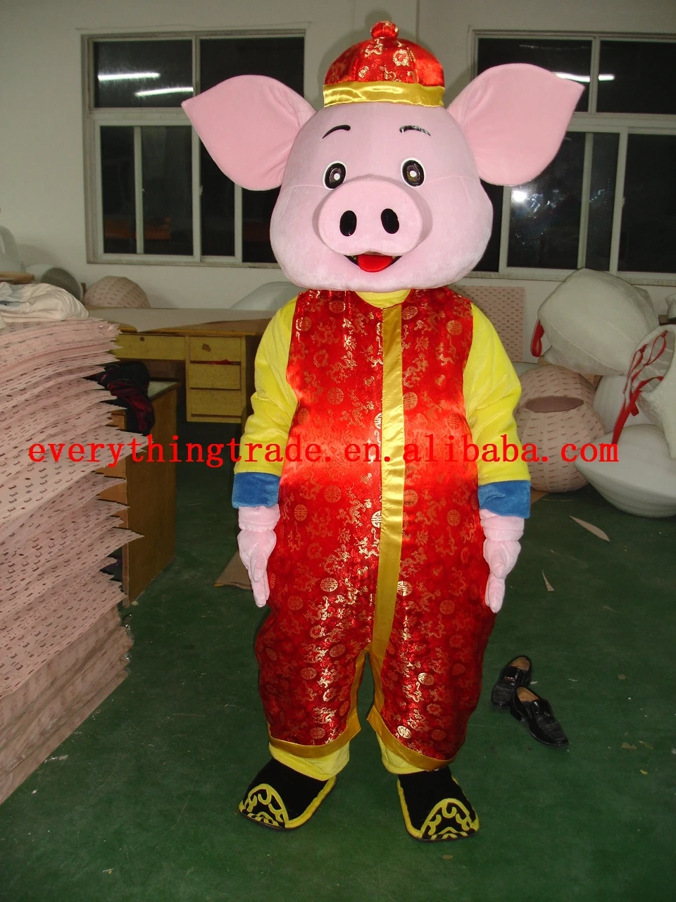 2014 New Style Cartoon chinese suit pig mascot costume Adult Size free shipping Fancy Dress | Тематическая одежда и