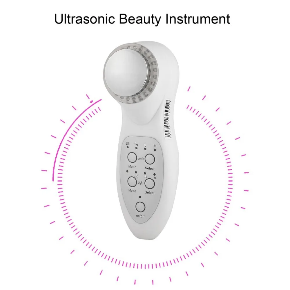 Новый 7 цветов режим RGB Led свет Ультразвуковой косметический инструмент