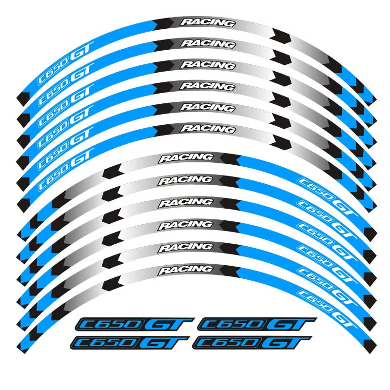 Hot sell 7 Style Motorcycle Wheel Tire Rim Stickers 15inch wheel For BMW C650GT | Decals &amp