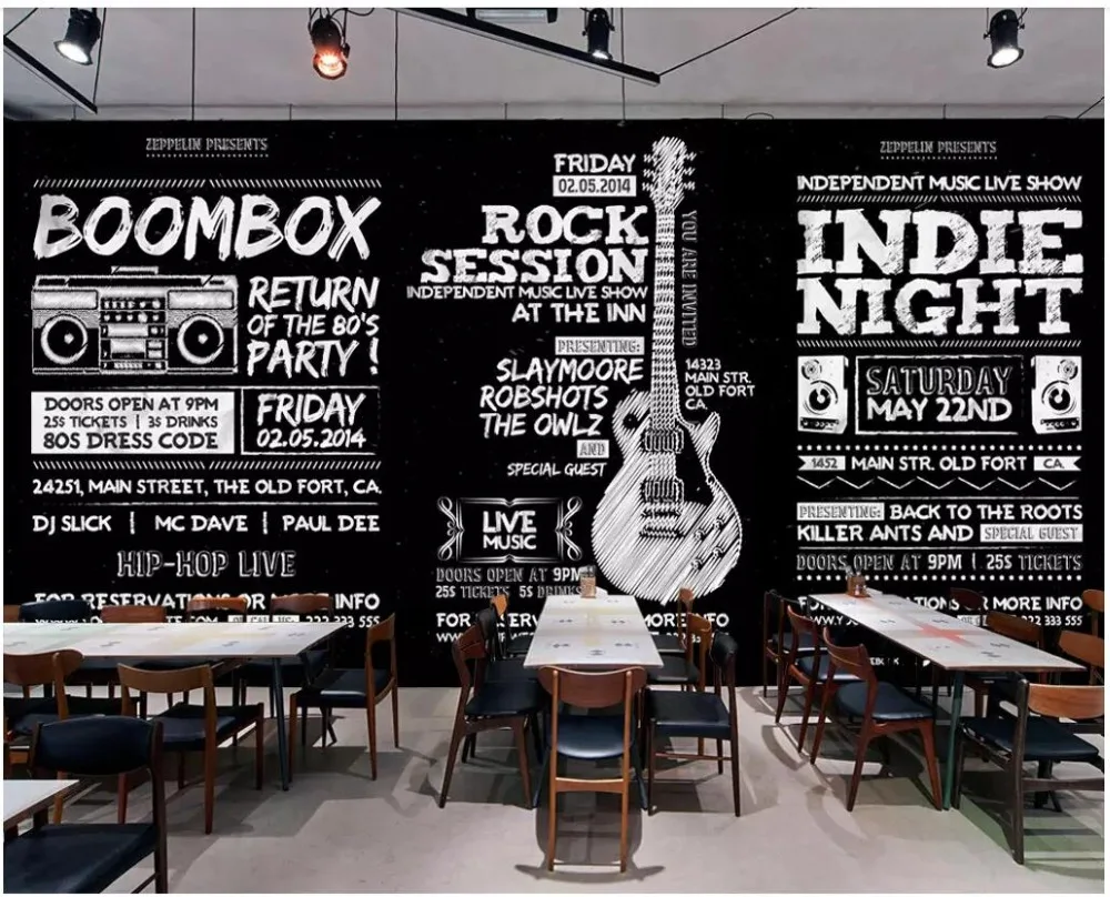

Custom photo 3d wallpaper Retro vintage chalkboard drawing chalk doodle coffee home decor living room wallpaper for walls 3 d