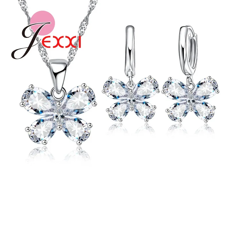 Нежный кристалл в форме бабочки кулон из стерлингового серебра 925 пробы женское