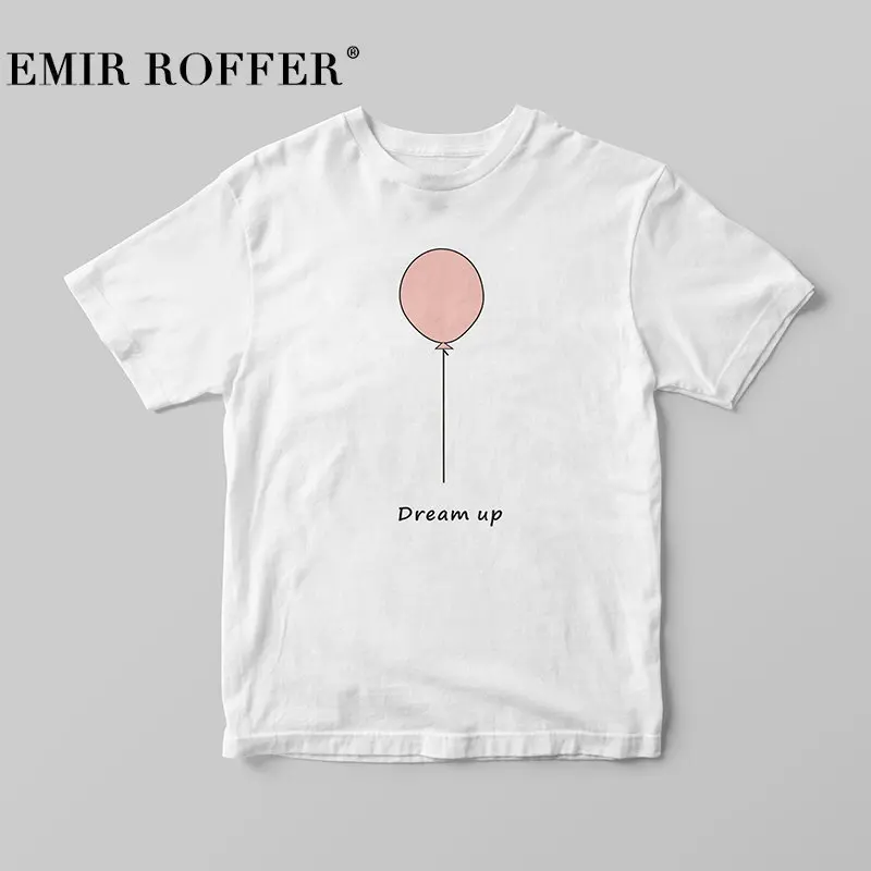 EMIR ROFFER 2018 Harajuku Kawaii Футболка с принтом баллон женские хлопковые футболки Летние