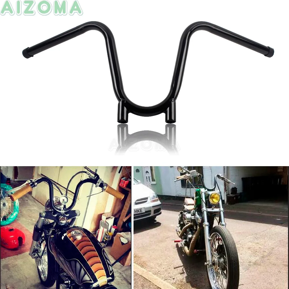 Мотоциклетный руль Blakc 7 8 дюйма и 22 мм штыря для Harley Sportster Chopper Bobber Dyna ретро на заказ