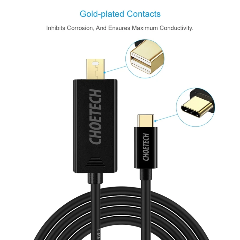 Choetech Usb Type C для Mini Displayport кабель Dp 4 K/60Hz активный Galaxy S8/S8 Plus 2017/2016 Macbook Pr |