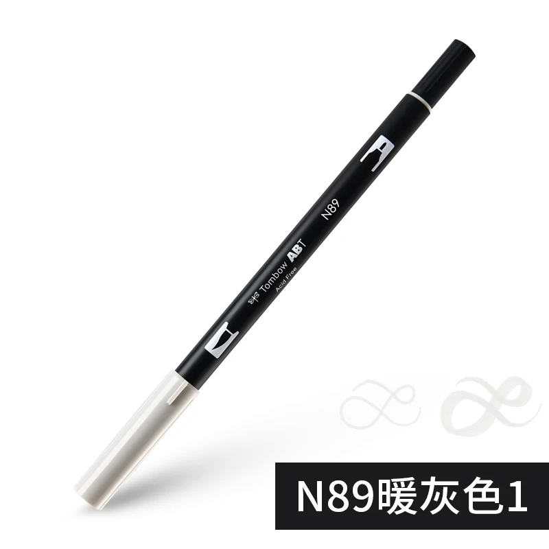 N89 Warm Gray 1 1 шт. японского надгробия двойная кисть акварельный художественный маркер для надписей анимационный дизайн горячая на Instagram ABT ручка - Цвет: N89 Warm Gray 1