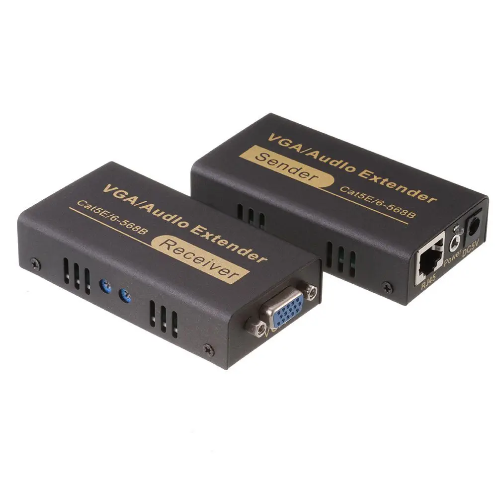 ESCAM 100 М 1080P Аудио Видео удлинитель VGA через один RJ45 CAT5e/6 отправитель
