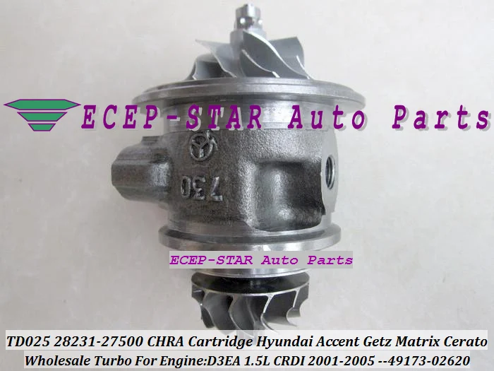 Картридж Turbo CHRA TD025 28231-27500 49173-02620 49173-02622 для HYUNDAI акцент Гетц Matrix KIA Cerato Rio D3EA 1.5L CRDI |