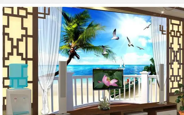 Фотообои на заказ 3d настенные фрески обои 3 d для балкона море Настенные
