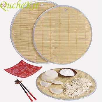 Bamboo Steamer Pad Non-stick Round Dumplings Mat Steamed Dumpling Noodle Dough Mat Pasta Bamboo Curtain Food Tray 38/43/46cm