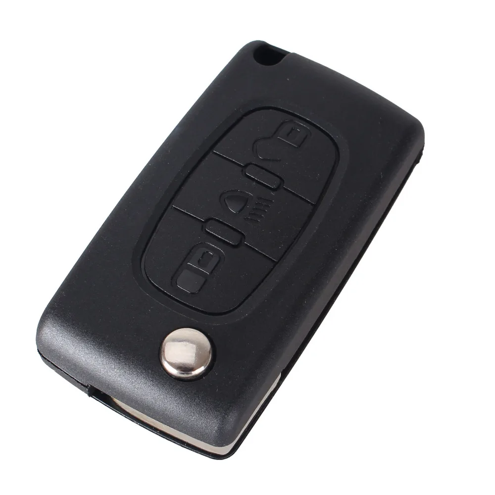 Раскладной чехол KEYYOU для автомобильного ключа пульта с 3 кнопками Peugeot 207 307 407 308 607