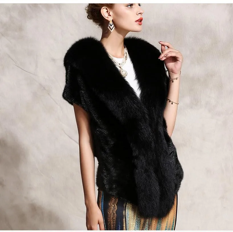 Новинка Брендовая женская шаль из искусственного меха норки повседневная