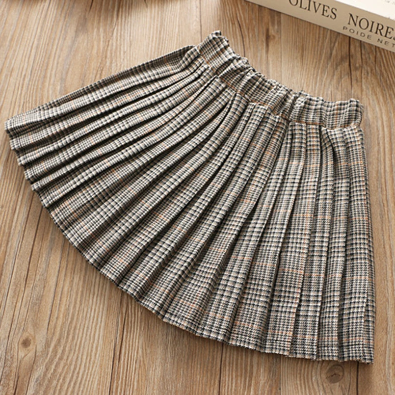 Винтажная стильная школьная Женская юбка серая/хаки клетчатая пачка для девочек