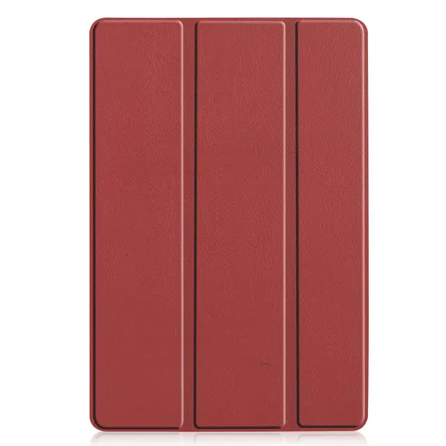 Окрашенный умный чехол из искусственной кожи для huawei MediaPad M6 10,8 дюймов планшет Funda Capa чехол для huawei M6 Pro 10,"+ пленка для экрана+ ручка - Цвет: wine red