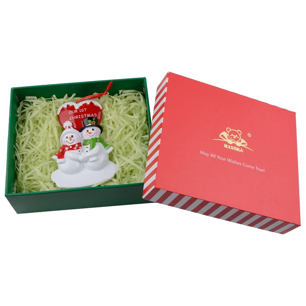 Наша первая Рождественская пара Снеговик Смола глянцевые подвесные