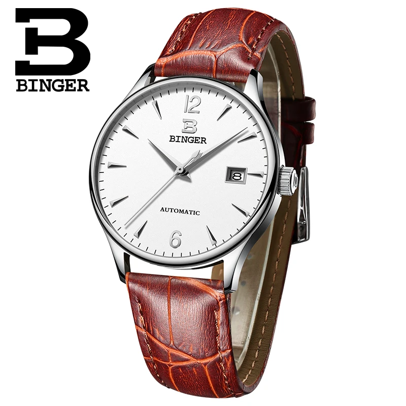 Швейцарские автоматические механические мужские часы Binger роскошные Брендовые с