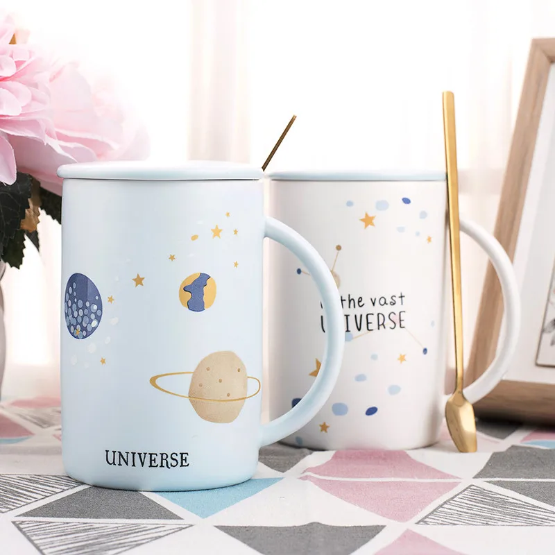 Керамические кружки и чашки Tazas De Ceramica Creativas Pink Planet Canecas|Кружки| |