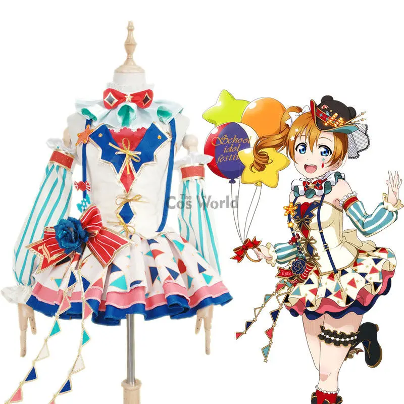 Любовь Live School Idol Project Kousaka Honoka цирк нарядное платье униформа наряд Аниме косплей