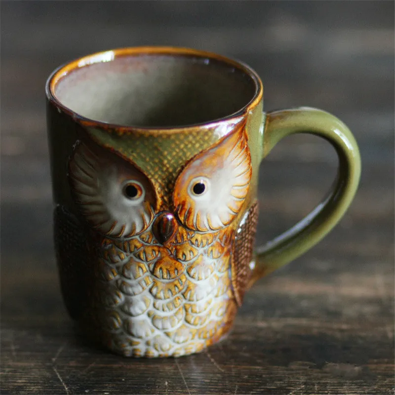 Кофейные кружки с совой молочные чашки креативная Милая чашка кофейная кружка