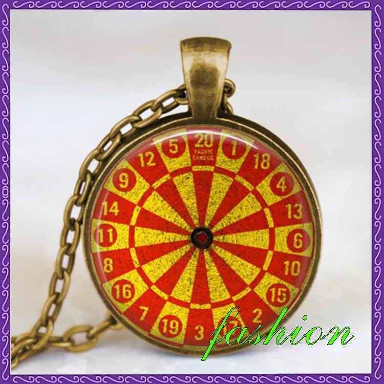 Винтажное оранжевое желтое ожерелье для дартборда ювелирные изделия подвеска с