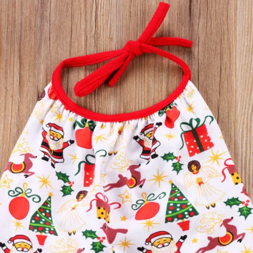 Комплект одежды для девочек рождественские вечерние топы новорожденных блузка и