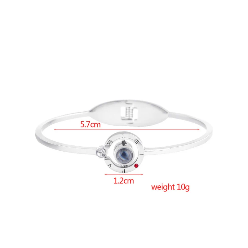 Женский браслет из розового золота на 100 языках с проекцией любви Осенний