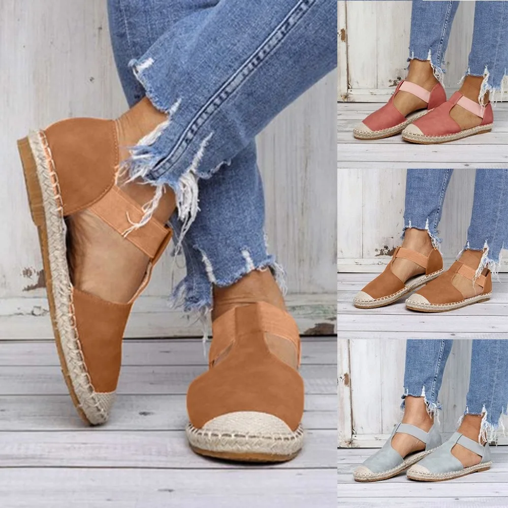 Sandalias mujer Женские летние босоножки на низком каблуке Обувь без шнуровки с