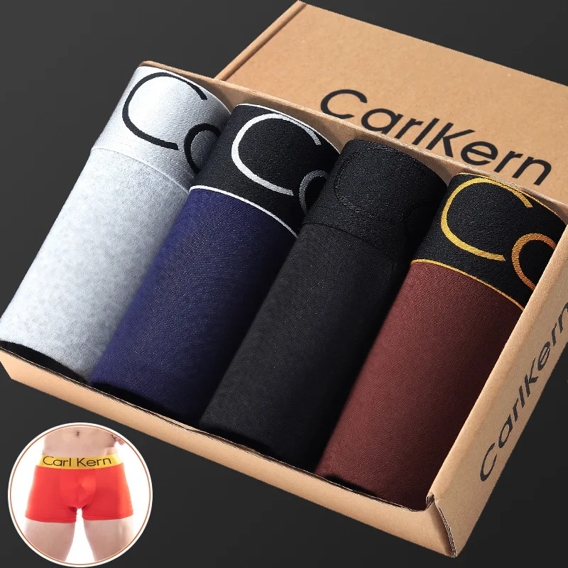 4 шт./партия мужское нижнее белье мужские плоские штаны дышащие чистый цвет