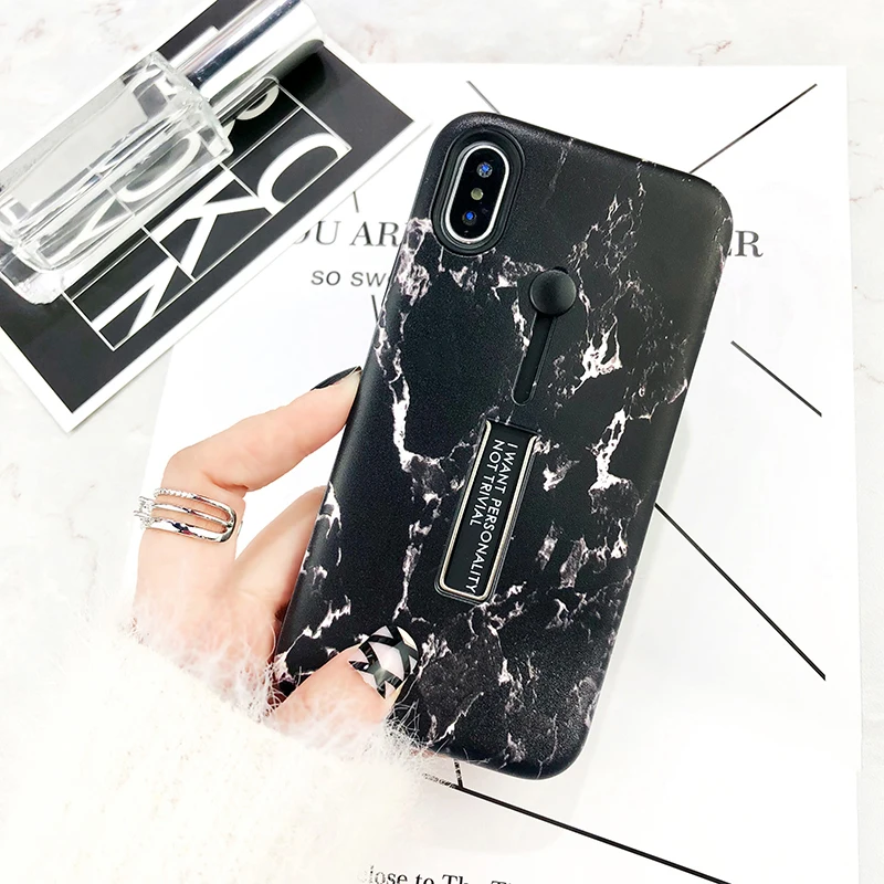 Чехлы для телефонов LOVECOM для iPhone XS Max XR XS 6 6S 7 8 Plus X белый и черный рельефный держатель мраморного кольца мягкий чехол на заднюю панель телефона чехлы
