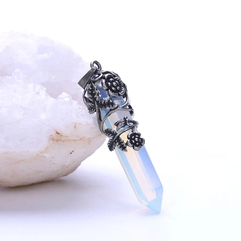 2017 Рейки Чакра Розовый Камень Кристалл ожерелья и подвески цветок жизни