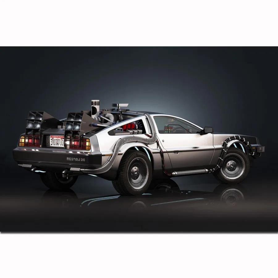 MQ3823 Назад в будущее автомобиль Delorean Прохладный автомобиль классический фильм художественный плакат Шелковый светильник на холсте домашний декор Настенная картина принт