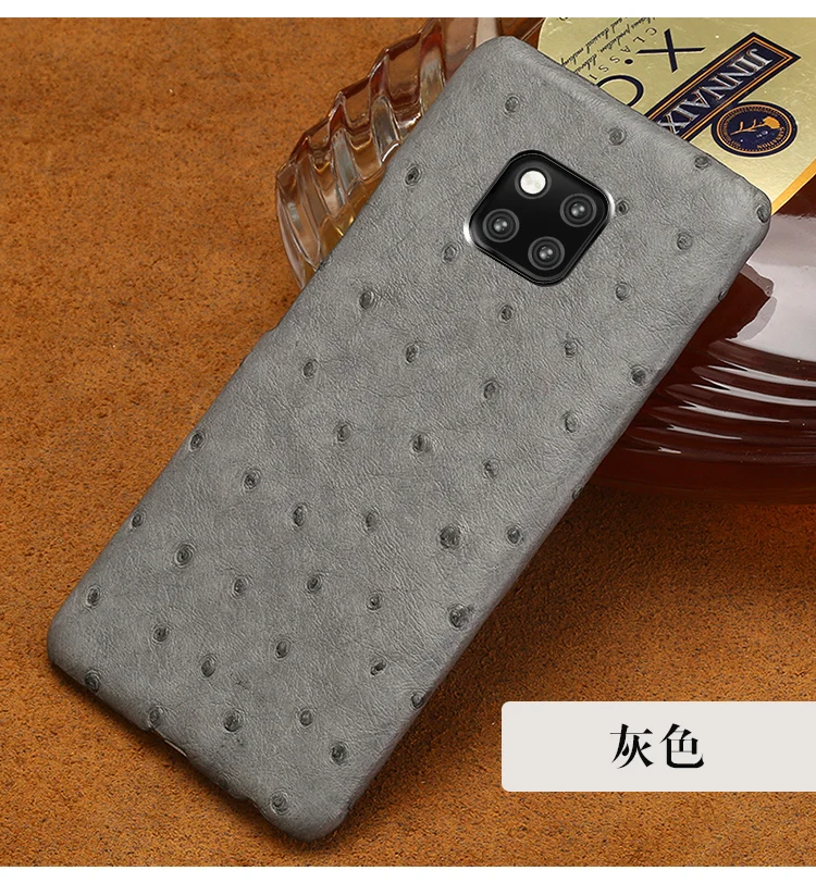 Чехол для телефона из натуральной кожи страуса для huawei P30 pro Lite P20 mate 20 Y6 Y9, роскошная задняя крышка для Honor 8X V20 20 Pro 9x10 10i