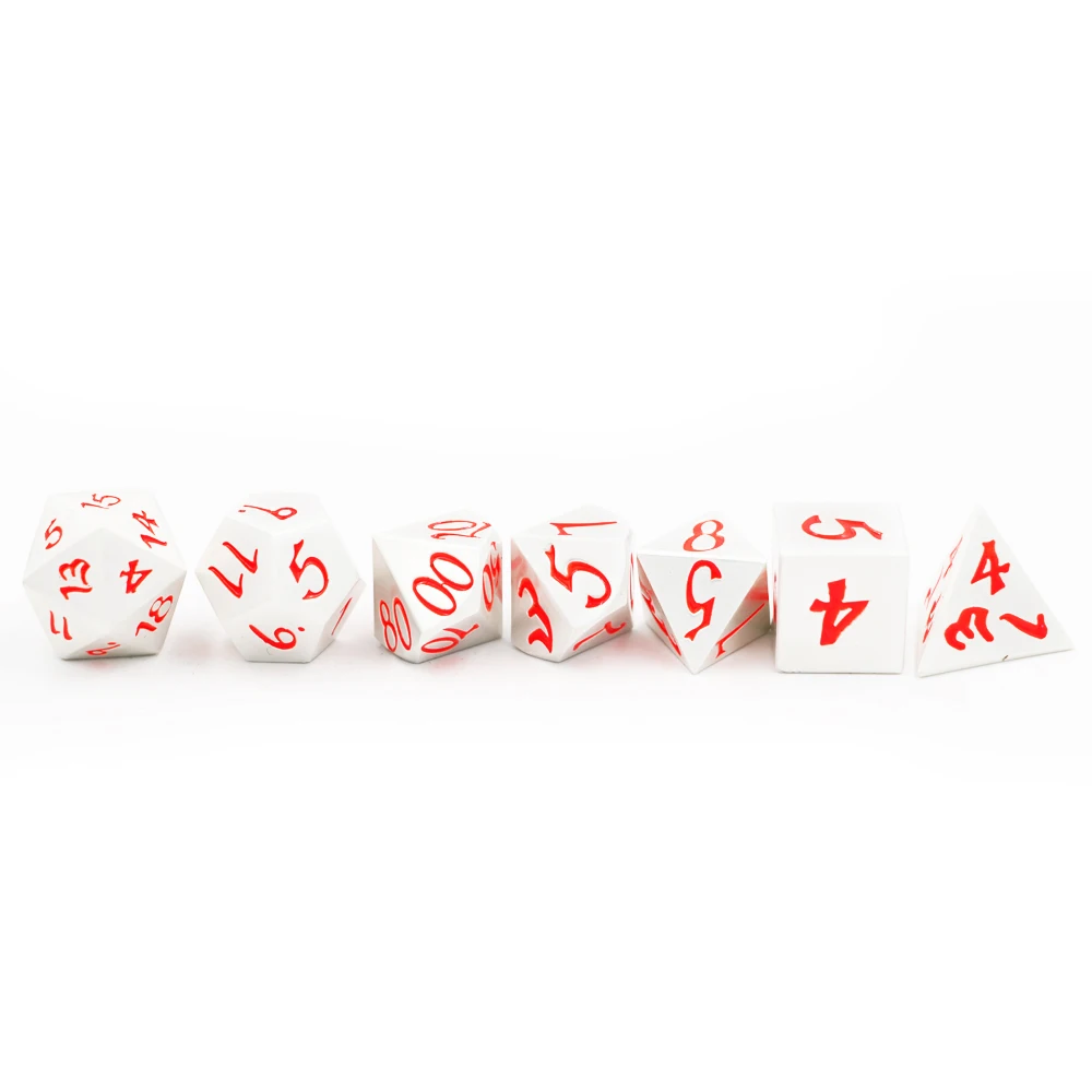 IMDG 7 шт./компл. Творческий RPG игра в кости многогранник металлические игральные кубики DND крупный шрифт жемчуг серебро оранжевый Цвет цифровой игра в кости