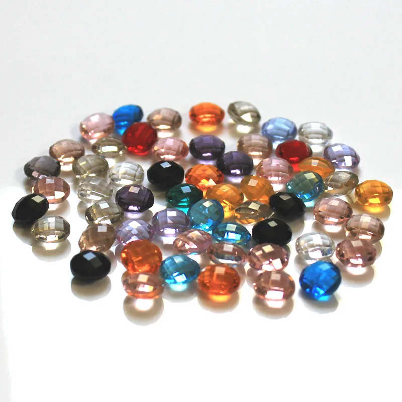 StreBelle AAA NO hole 8mm faceted round button shape glass crystal glue-on necklace accessories for fashion DIY beads 60pcs/Bag | Украшения