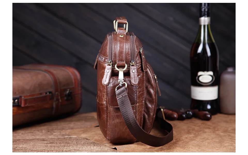 Cobbler Legend Мужская натуральная кожа сумка на плечо масло воск коровья кожа Винтажный стиль Маленькая деловая сумка сумки-мессенджеры