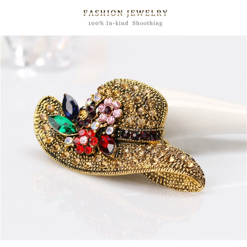 Женская металлическая брошь в форме цветка или шляпы|Броши| |