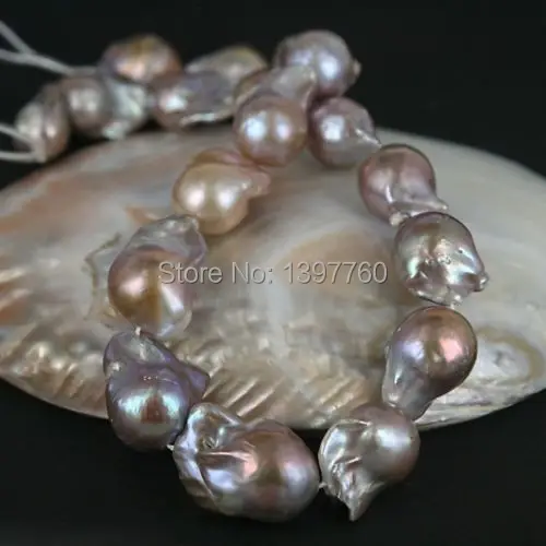 Miss008 Large Baroque Flame-ball Pearl Bead Strand - Nucleated Multi Color | Украшения и аксессуары
